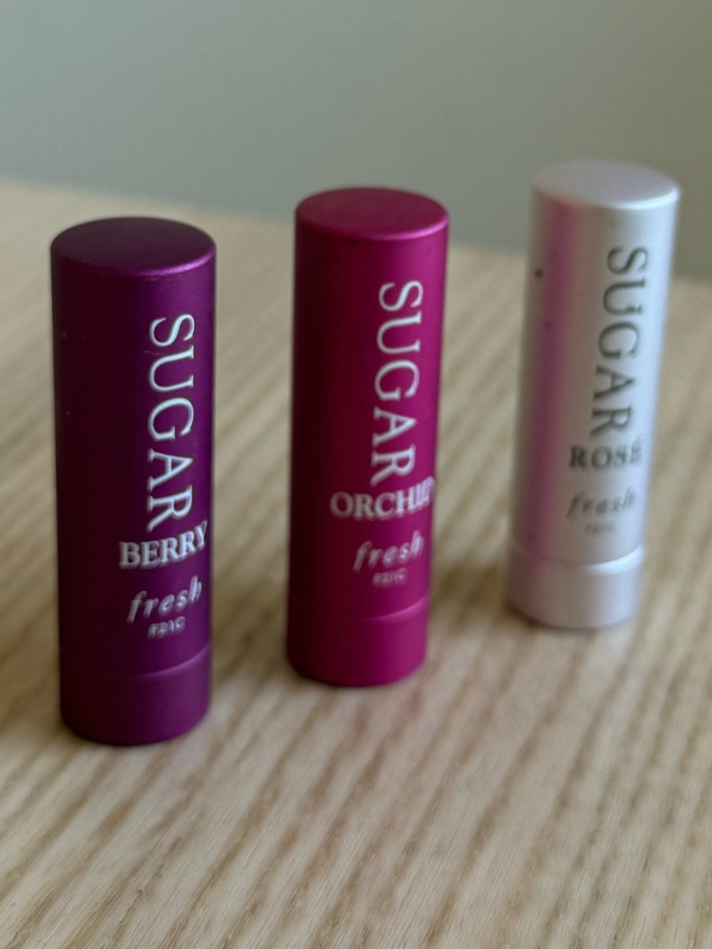 Fresh Sugar Lip Treatment Set | Berry, Orchid, Rose | Tinted Lip Balm Trio